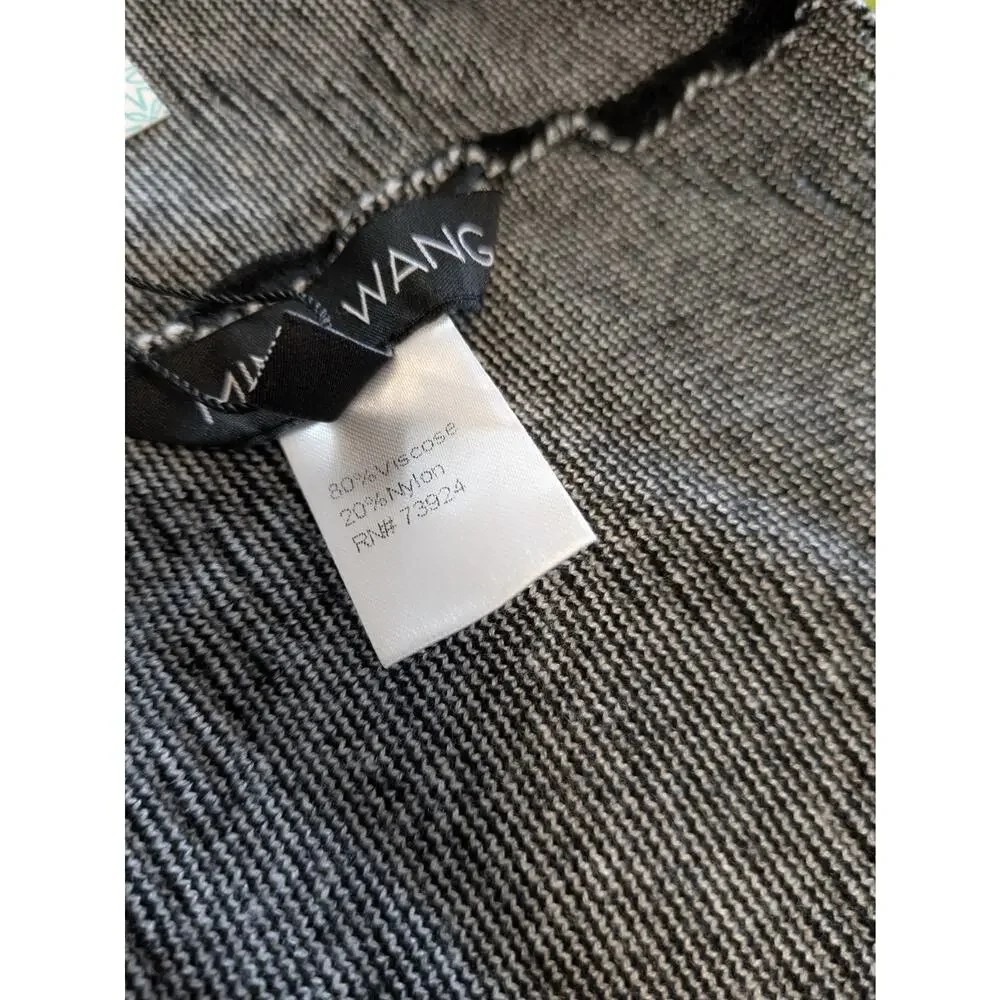 Ming Wang One Size Shawl Wrap Black and White Geometric Viscose Blend